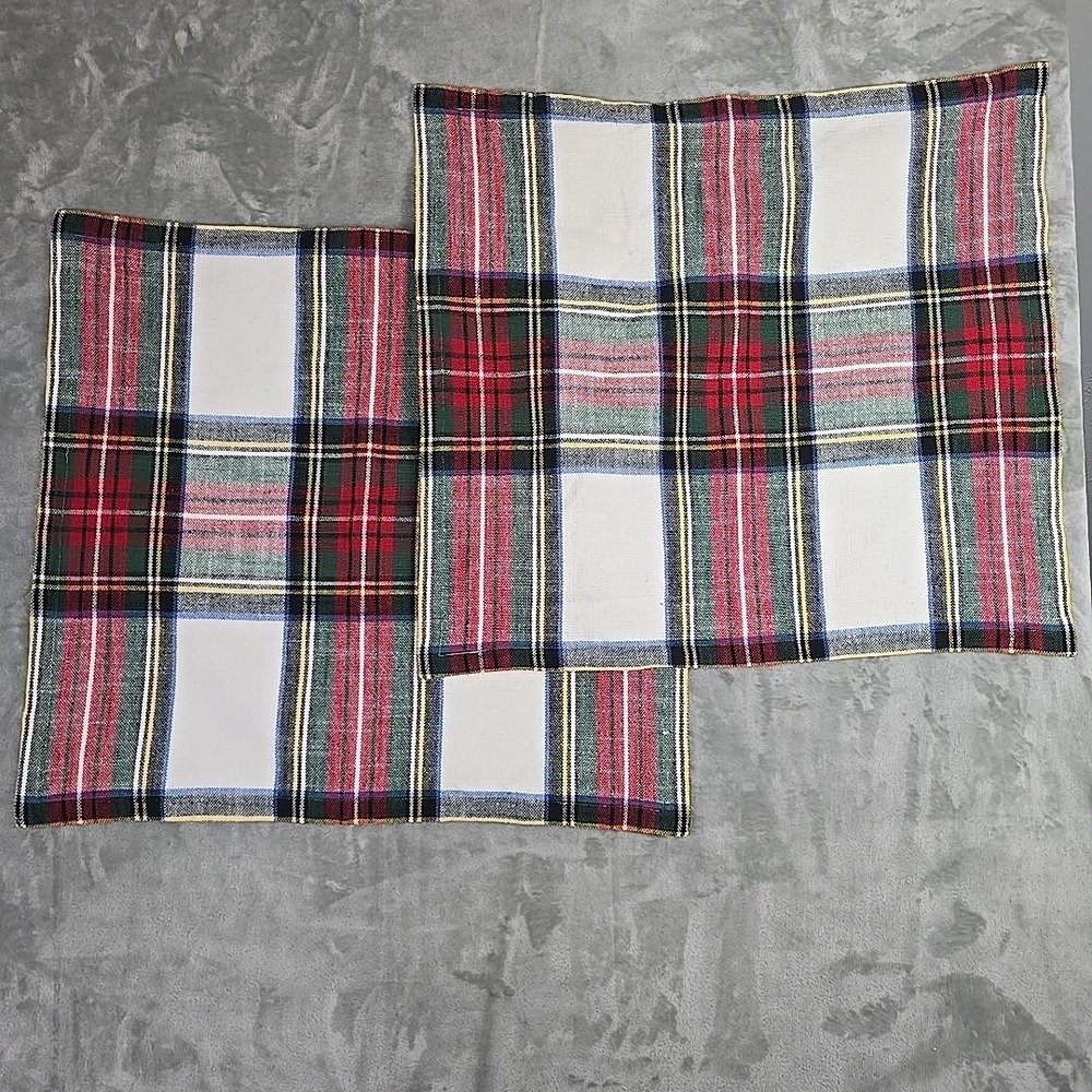 Pottery Barn Stewart Plaid Sham Euro 26x26" Tartan Holiday Set of 2